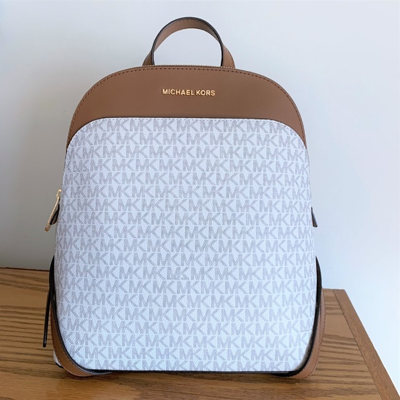 Michael Kors Cream and Tan MK Signature Backpack main image 5